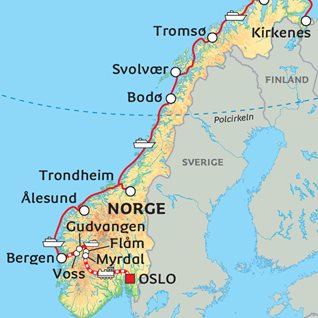 Norge – från fjordar i söder till Arktis i norr