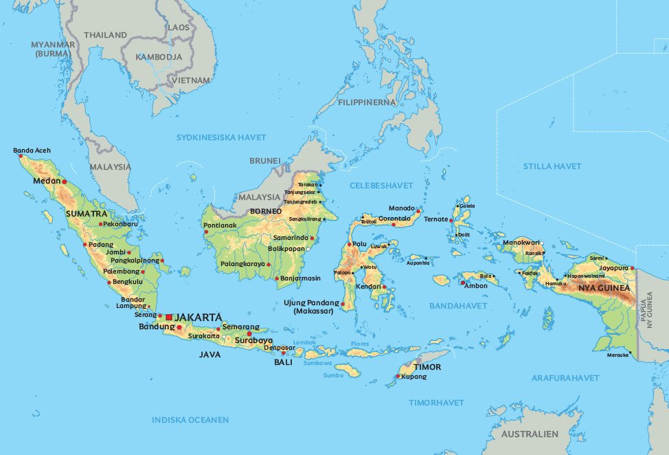 var ligger bali karta Karta över Indonesien: se Indonesiens öar och de största städerna 