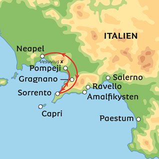 karta amalfikusten italien Langtidssemester I Sorrento Neapel Pompeji Amalfikusten karta amalfikusten italien