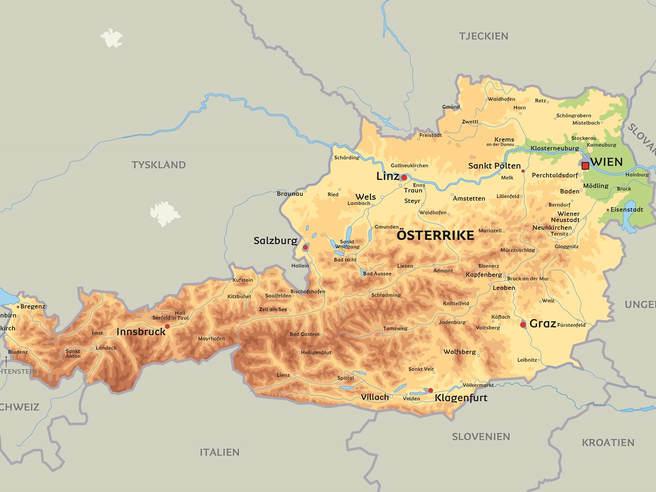 Karta över österrike | Karta