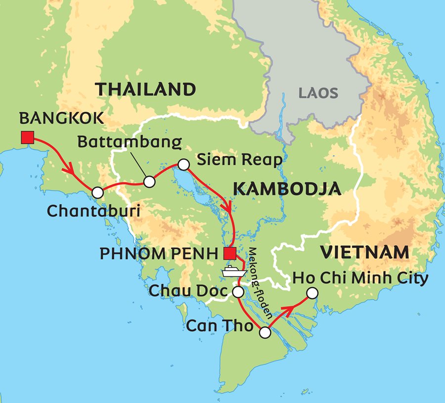 karta kambodja thailand Khmerernas rike – Thailand, Kambodja och Vietnam med Kundklubb Mera