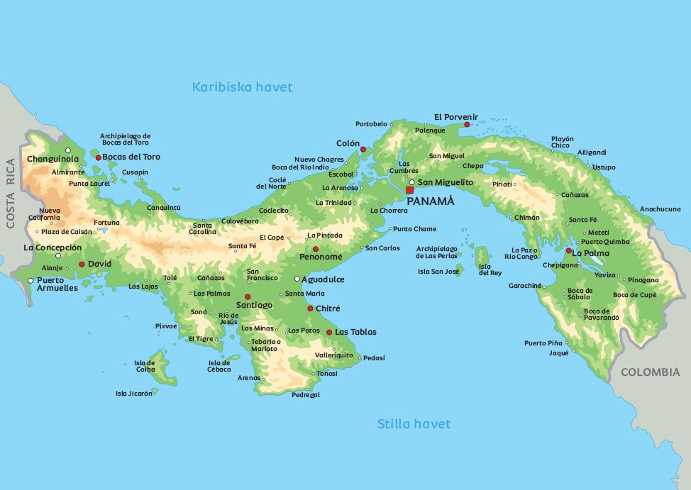 Подробная карта панамы