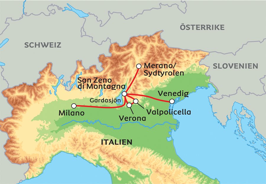 karta italien verona Praktfulla Norditalien