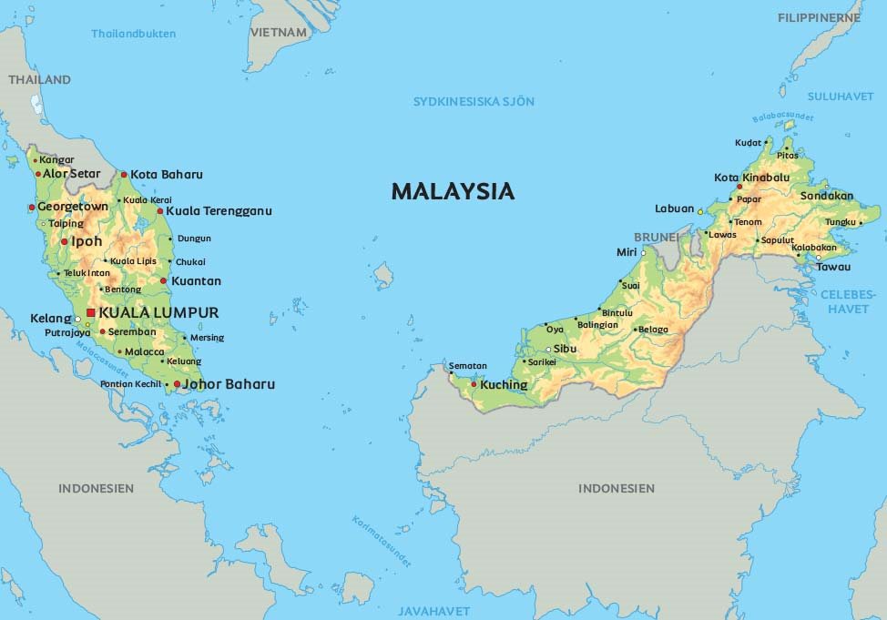 malaysia karta Karta Malaysia Se De Storsta Staderna I Malaysia Pa Karta Kuala Lumpur Ipoh Johur Bahru malaysia karta