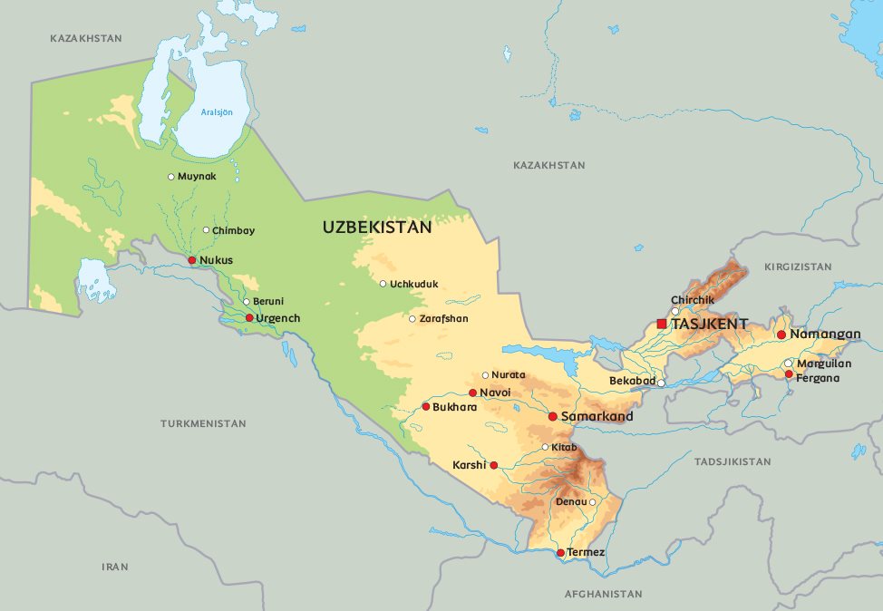 Uzbekistan Karta | Karta
