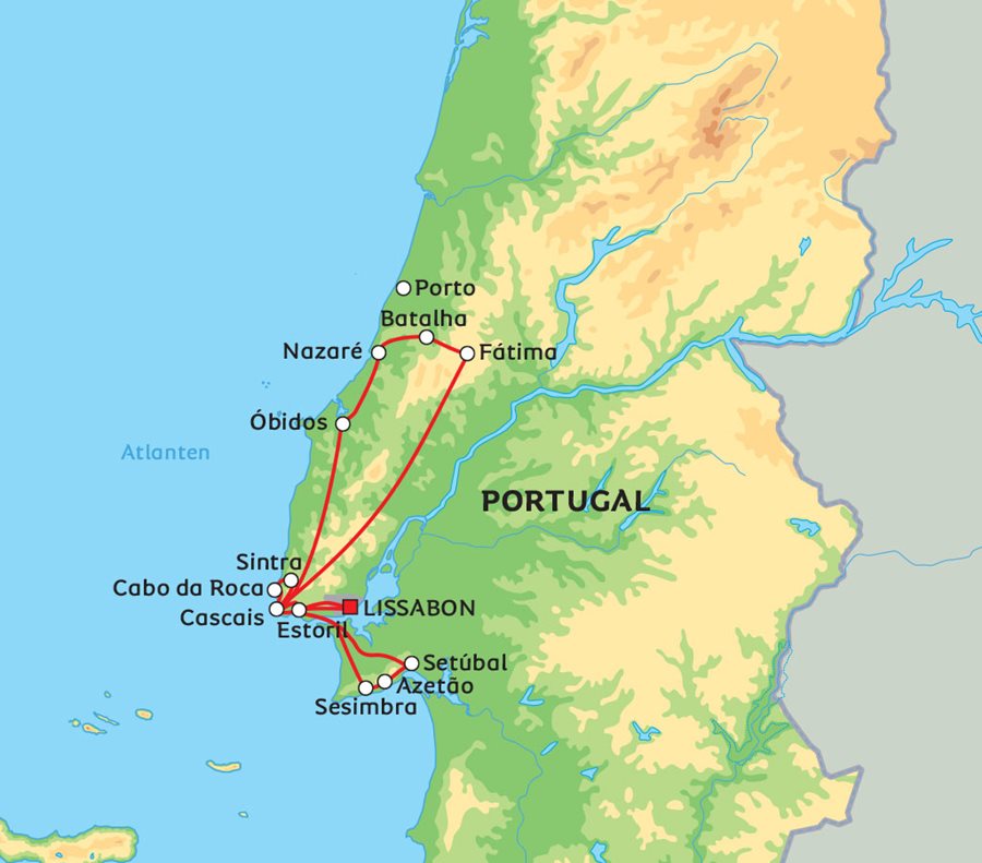 sesimbra karta Långtidssemester vid Lissabonkusten med Lissabon och Sintra
