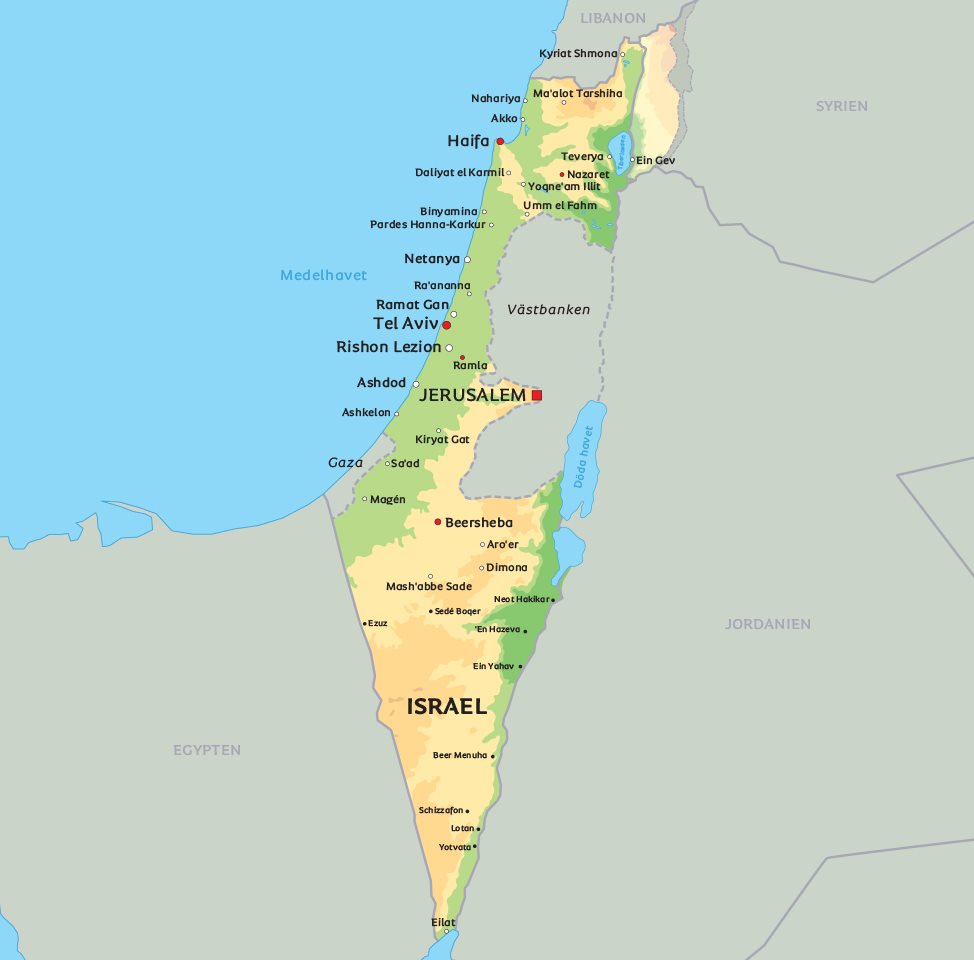 karta över jerusalem Israel karta: Se Israel och Jerusalem på karta