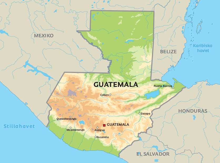 guatemala karta Guatemala karta: Se de största städerna i Guatemala, exempelvis  guatemala karta