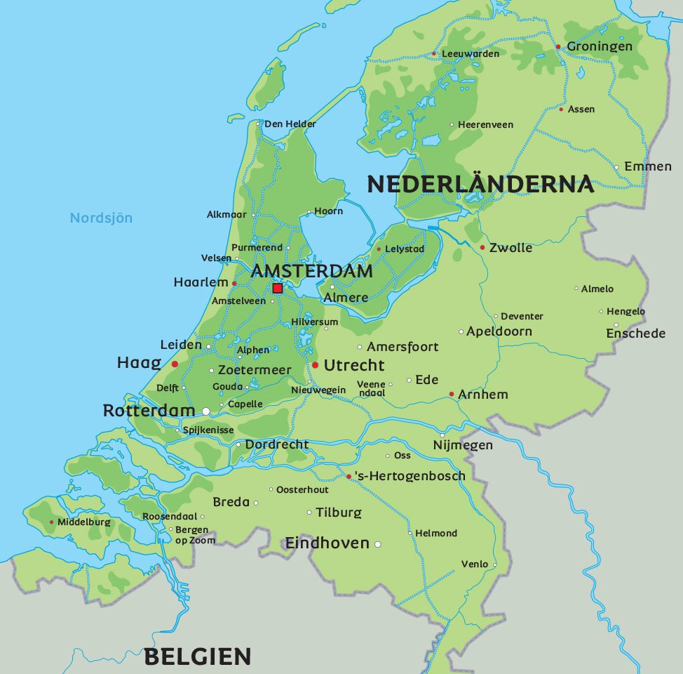 Karta över Holland: se Holland och Amsterdam på karta