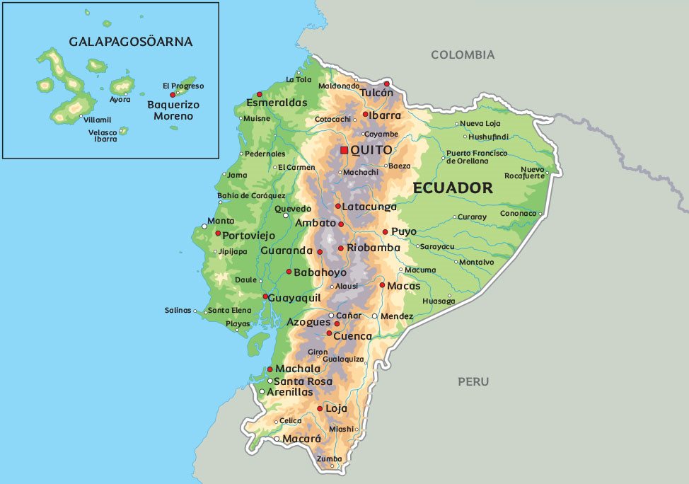 Karta över Ecuador – Karta 2020