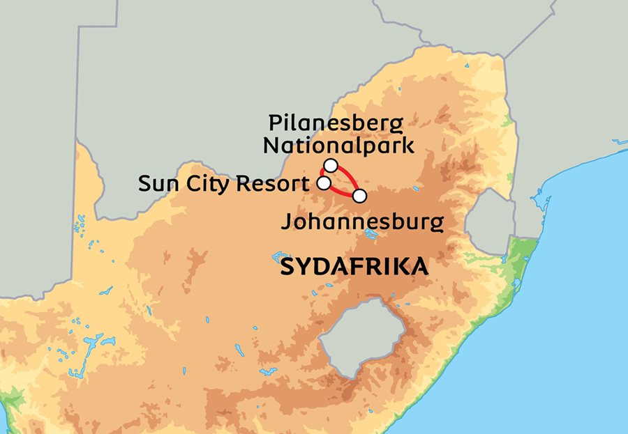 sun city sydafrika karta Familjeäventyr i Sydafrika